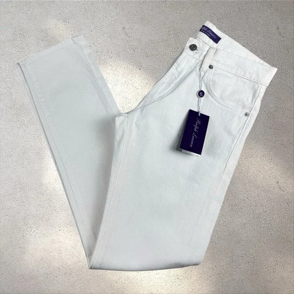 NWT Ralph Lauren Purple Label Men's Core Slim Fit Jeans 28x32 White‎ Italy $895