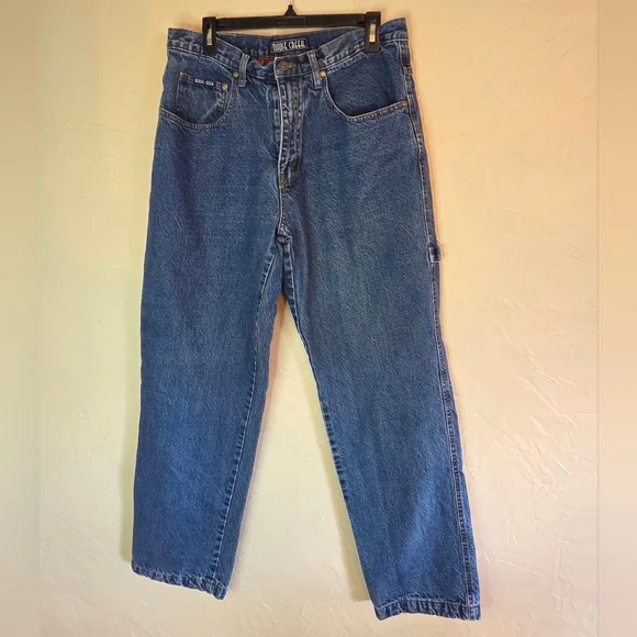 Moose Creek Plaid Lined Blue Jeans Size 34 X 32