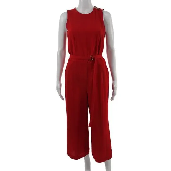 Michael Michael Kors Women Red Sleeveless Jumpsuit Size 2