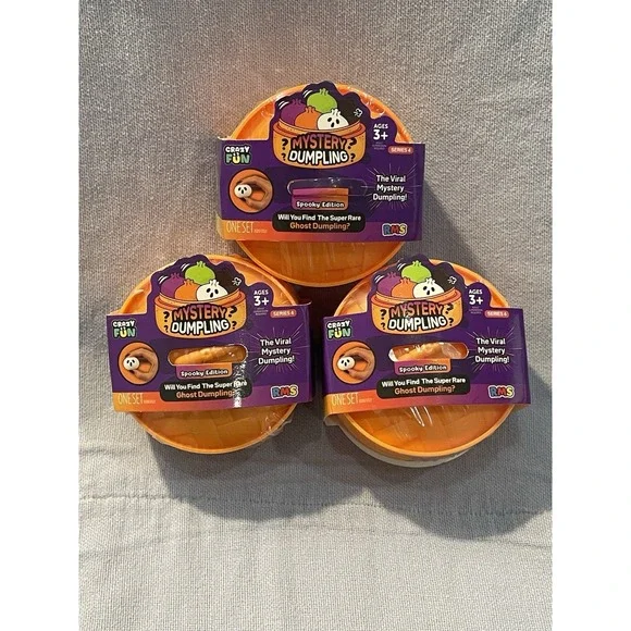 NEW Set of 3 - Mini Mystery Bun Squishy Dumpling Fidget Fun - Spooky Edition