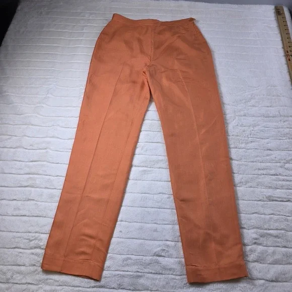 Ralph Lauren Purple Label Bobynn Silk Shantung‎ Pants Womens 12 Orange $1290