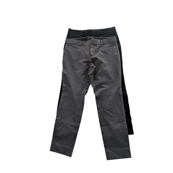 Banana Republic Sloan Fit Pants Bundle 6P Black Gray Petite Ankle Dress Trousers