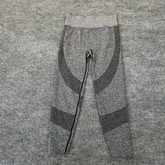 PINK Womens Active Seamless Leggings Large Gray Heathered High Rise Stretch