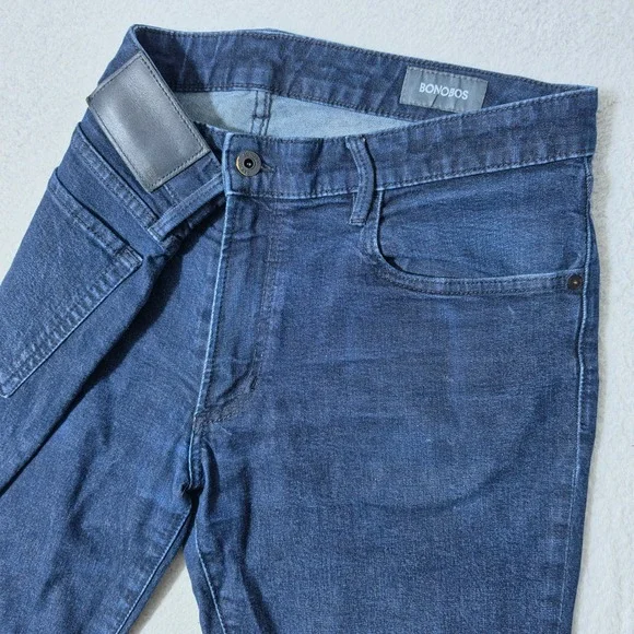 Bonobos Tailored Mens 35/30 Jeans Blue Cott Blend Stretch Dark Wash 23083-BLU32