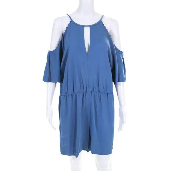 Rachel Zoe Womens Blue Gemini Romper Size 10 10665176