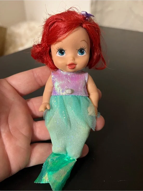 Disney Enchanted Nursery Cute Baby Girl Doll Mermaid Purple Blue Dress 2005