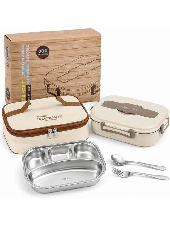 Leakproof Stainless Steel Bento Box - 4 Compartment Meal Prep Container with