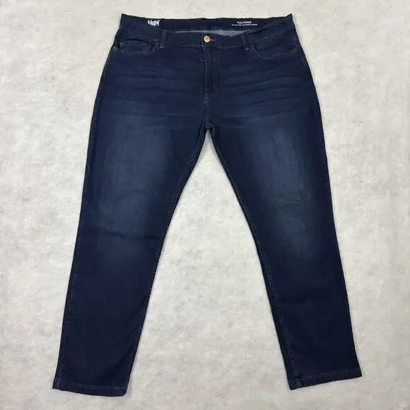 Mugsy Fultons Jeans Mens Size 42X32 Blue Dark Wash Denim Stretch FLX3NFU