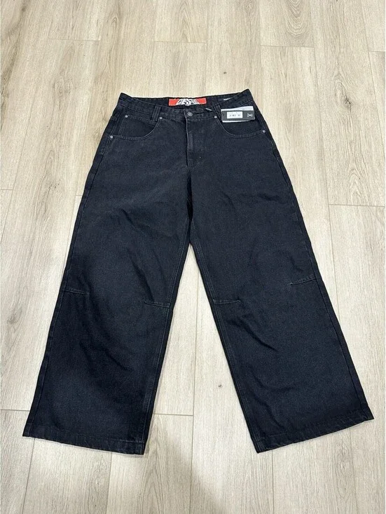 NWT Jaded London Jeans Mens 34x30 Black Wide Leg Colossus Fit Denim