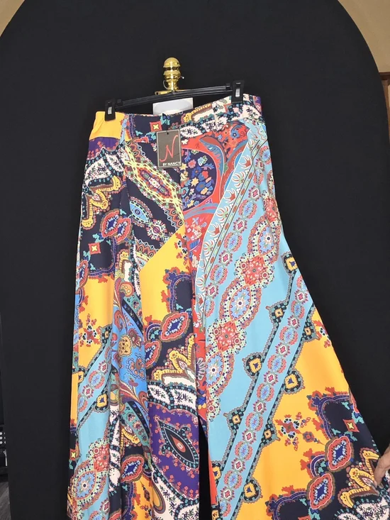 Multicolor Paisley Maxi Skirt - Yellow & Blue