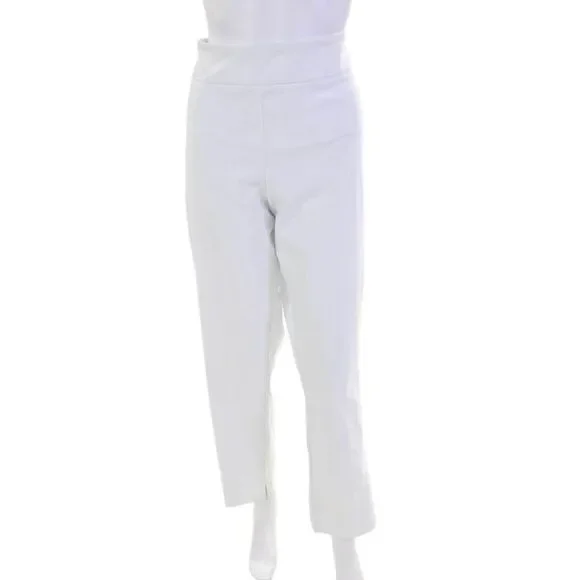 Estelle & Finn Womens High Rise Double Slit Pleated Pants White Size 16
