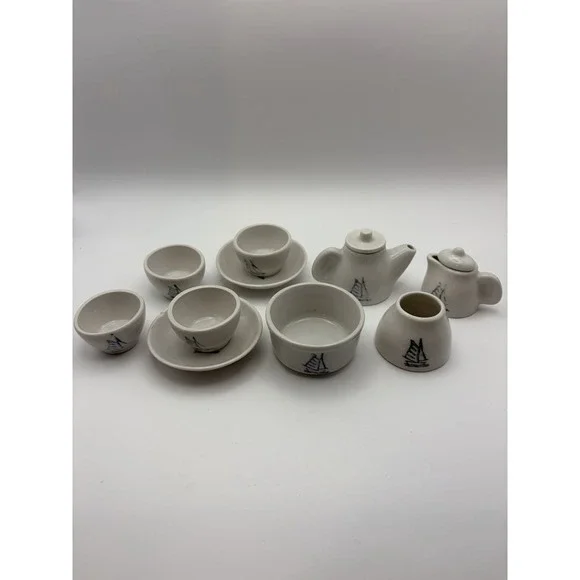 VNT USSR Korablik Porcelain Tea Set (dollhouse) 1980-1990