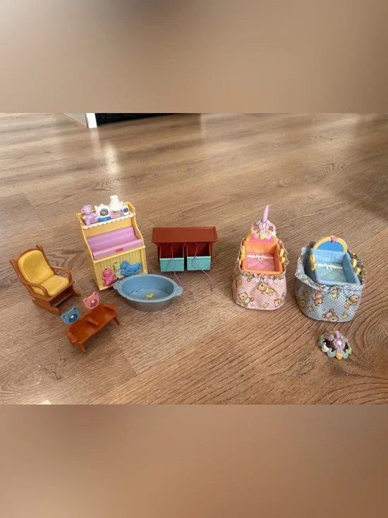 Fisher Price Loving Family Nursery Baby Furniture Lot 2005 2007 Dollhouse