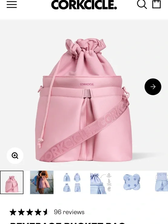Corkcicle Blush Pink Beverage Bucket Bag