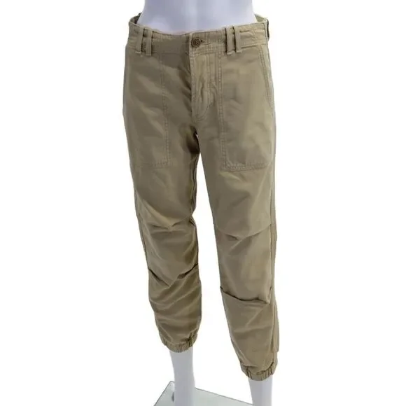 Citizens of Humanity Unisex Cargo Jogger Khakis Pants Beige 100% Cotton Size 24