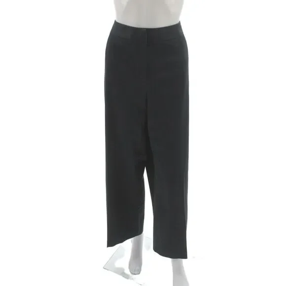 Lafayette 148 New York Unisex Black Dress Pants Hook & Eye Size 18
