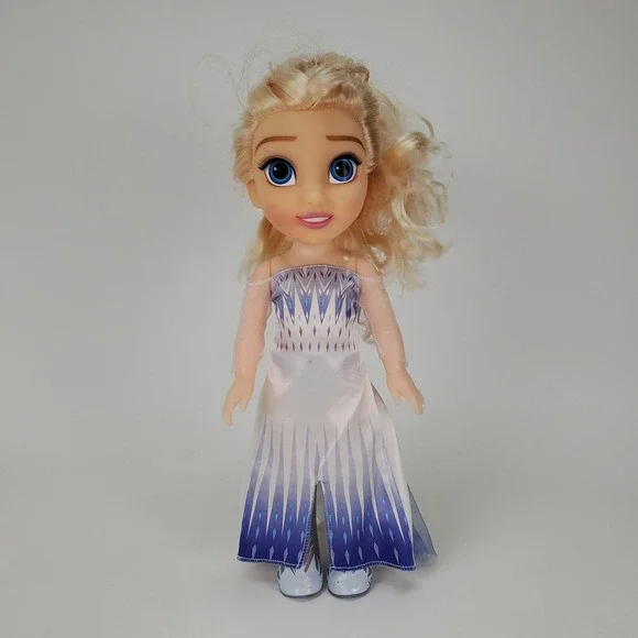 Disney Frozen 2 Elsa‎ Doll Jakks Pacific 14 Inch White Purple Gown Blonde Hair