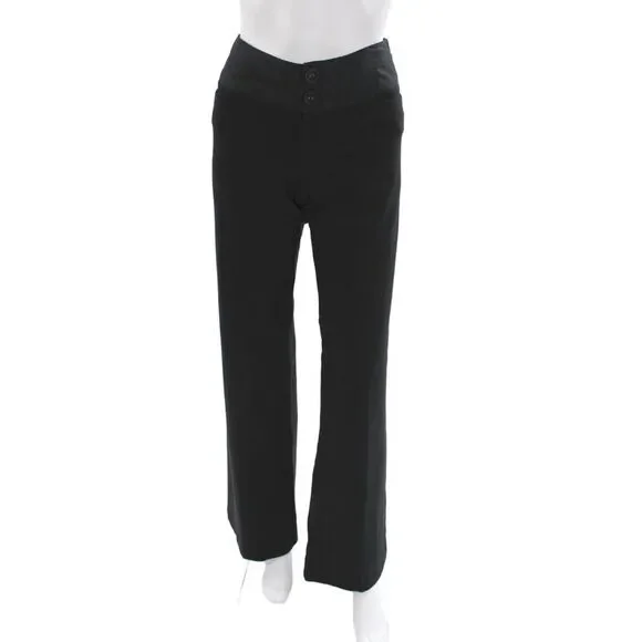 Nanette Lepore Womens Dress Pants Black Button Size 6