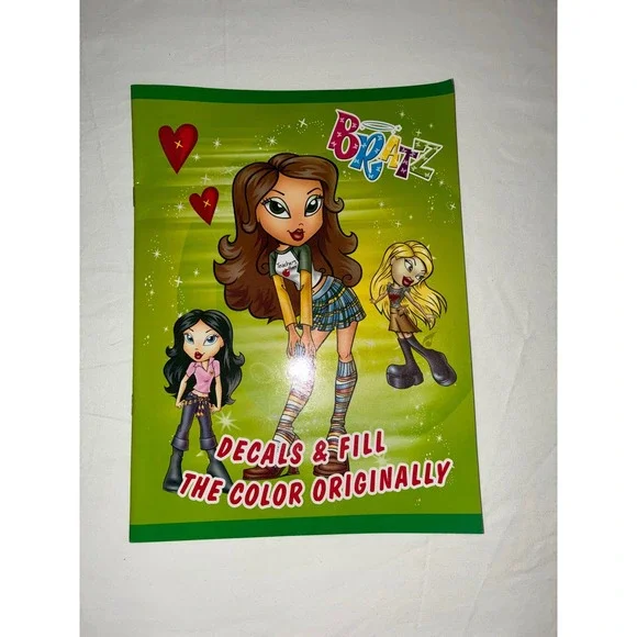 Vintage Retro Bratz Coloring Activity Book w/ Stickers Decals ST5142 Unused READ