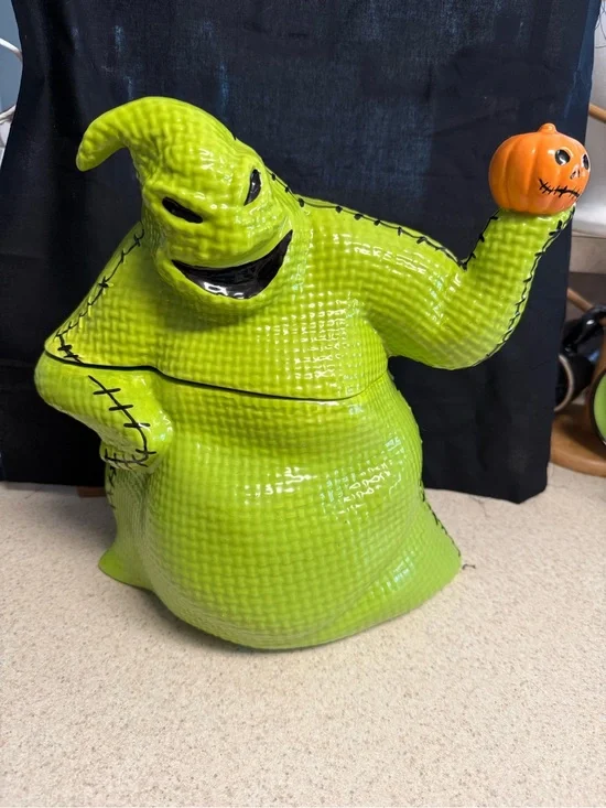 Bright Green Oogie Boogie  Decor Cookie Jar - Green