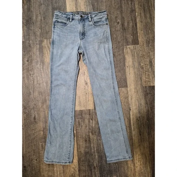 Wrangler Retro High Rise Slim Boot Jeans Mens 29x34 Light Wash Stretch Denim
