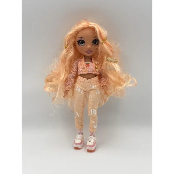 Rainbow High Georgia Bloom Fashion Doll 11 In Peach Curly Hair Outfit Shoes
