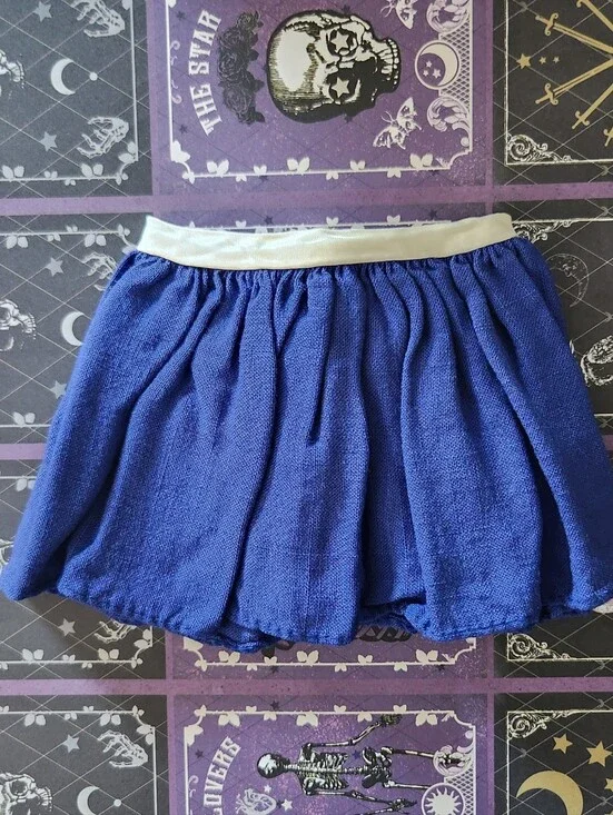 Baby Doll Fashion 018 VINTAGE NAVY BLUE Linen Wrap Skirt fits 18 Inch Dolls