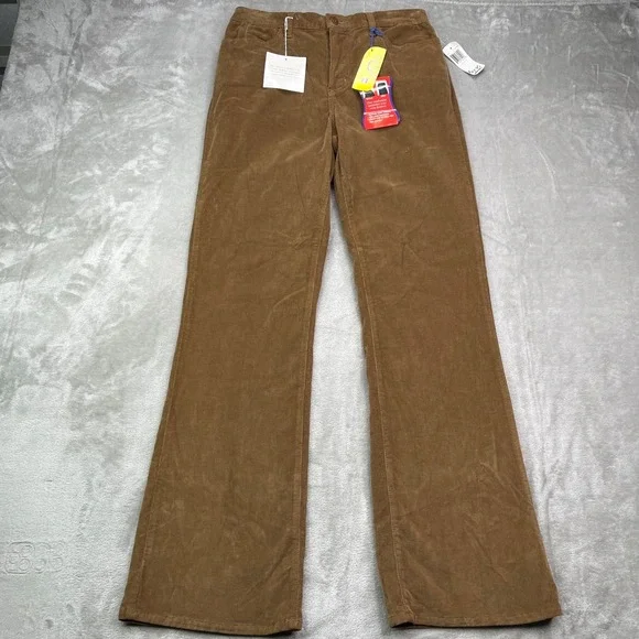 Vintage NYDJ Corduroy‎ Pants Womens 10 Brown Bootcut Tummy Tuck Made in USA NWT