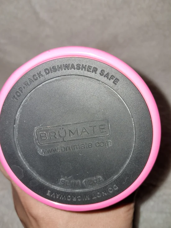 Brumate Hot Pink Insulated Straw Tumbler Leak-Resistant Travel Cup 12 Oz Slim