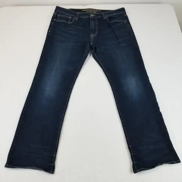 American Eagle Outfitters Jeans Mens 36x32 Blue Original Boot 360 Extreme Flex