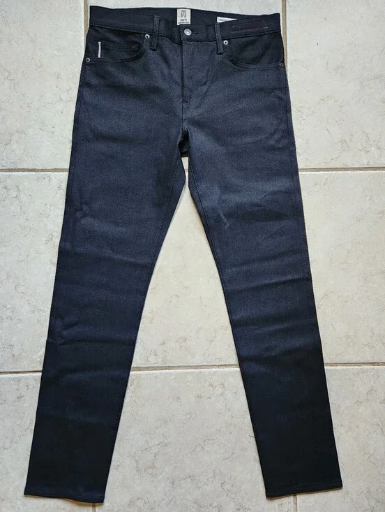 NWOT KATO’ Hiroshi Kato The Pen Slim Jeans 33x33 Black Raw Selvedge Denim USA