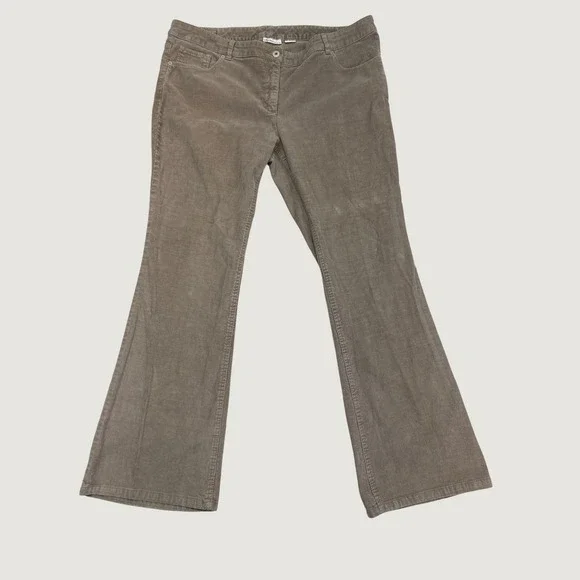 Liz Claiborne Corduroy Pants Womens 16 Plus Tan Brown Bootcut Mid Rise Stretch