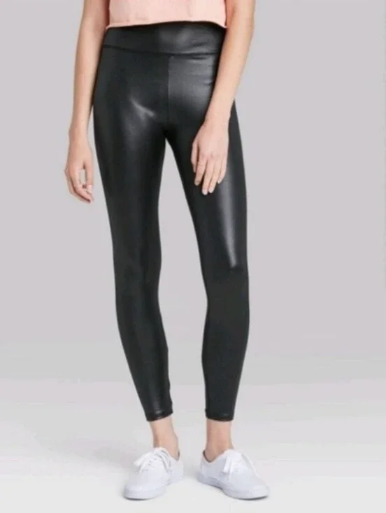 Wild Fable Black Faux Leather Leggings 3X NWT