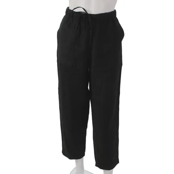 Zara Womens Ankle Drawstring Black Pants Size XS