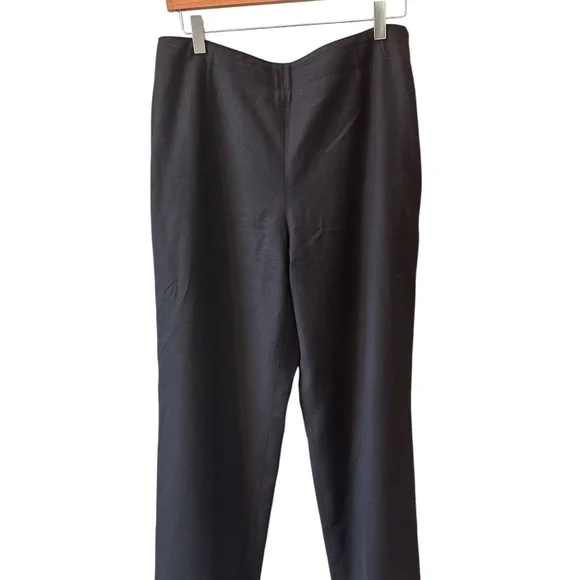 Vintage Talbots Pants 12 Wool Wide Leg Minimalist Trouser Career Classic Black‎