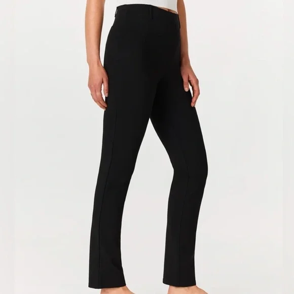 Quince Medium Petite Ultra Stretch Ponte‎ Straight Leg Pants Black Office Career
