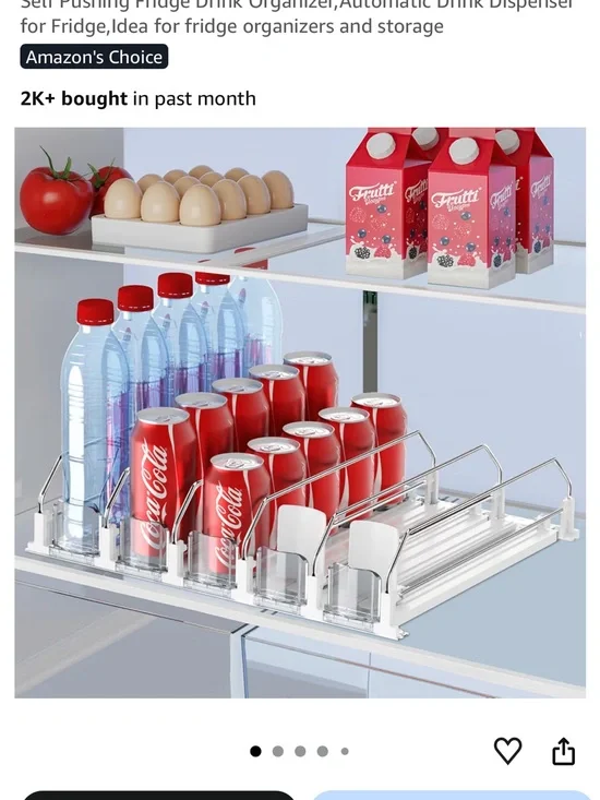 Sliding Refrigerator Beverage Organizer Rack - White