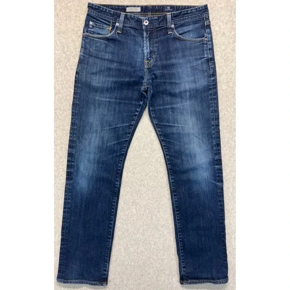 AG Adriano Goldschmied Mens The Graduate Jeans Blue Denim Tailored Leg USA 33x32