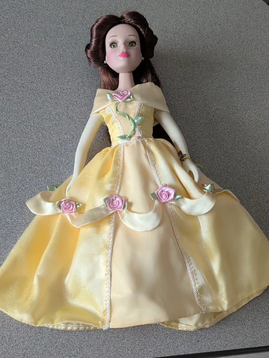 Source Unknown Yellow Princess Doll with Pink Rose Details