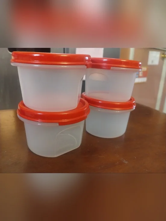 New Tupperware Modular Mates #1 Canister Set Red Lids Pantry Food Storage