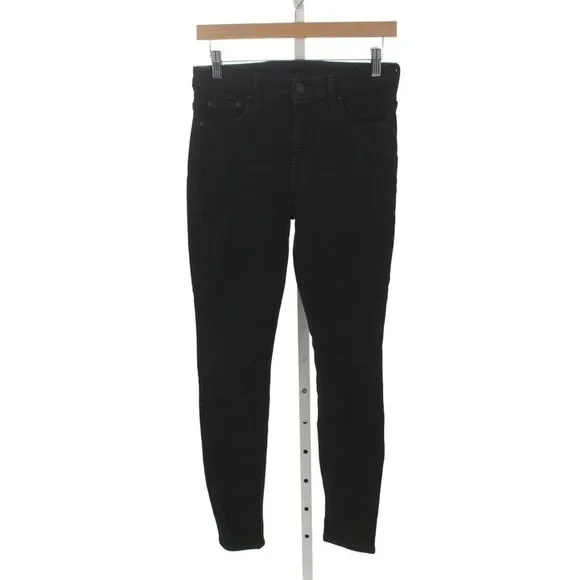 Mother Womens Skinny Black Cotton Jeans Size 28