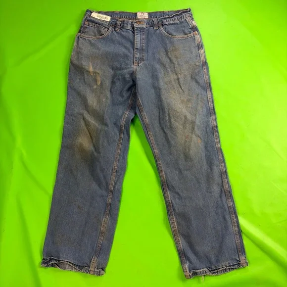 Tyndale FR Distressed Carpenter Jeans Mens 38/32 Blue Flame Resistant Workwear