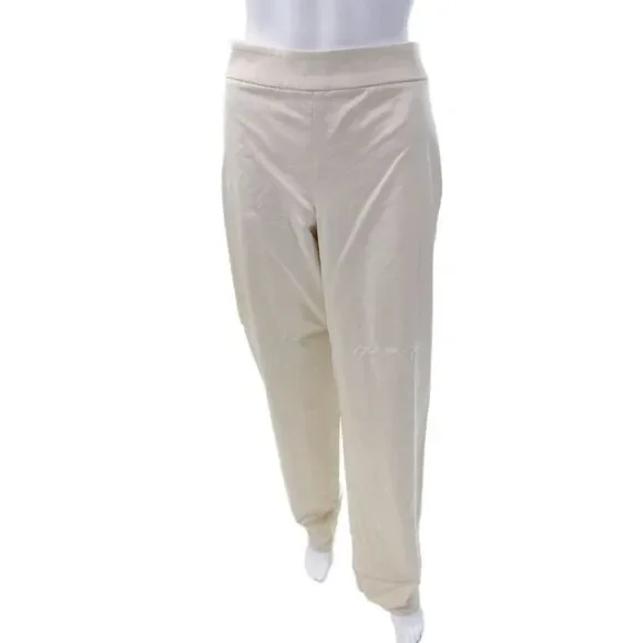 Worth New York Womens Zippered Straight Leg Trousers Solid Beige Size 14
