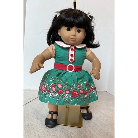American Girl Bitty Twin Asian Doll Black Hair Brown Eyes Kit Kittredge Outfit