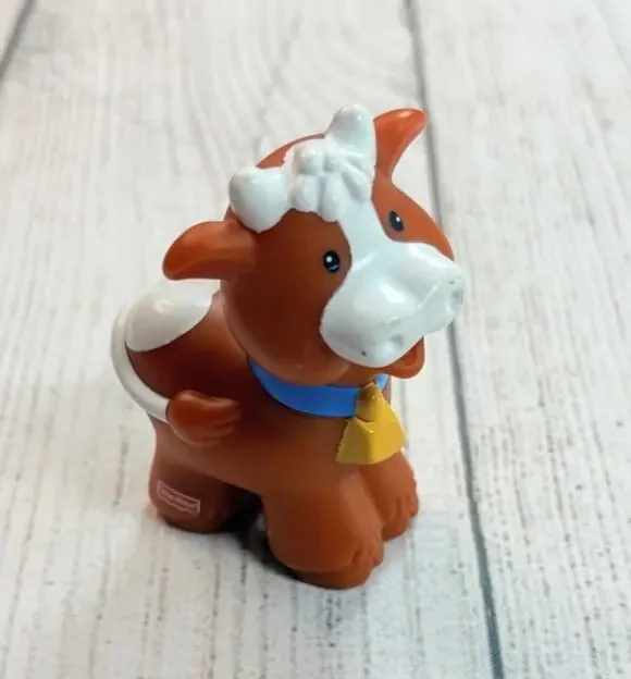 1997 Fisher Price Little People Brown Cow Vintage Farm Animal Toy