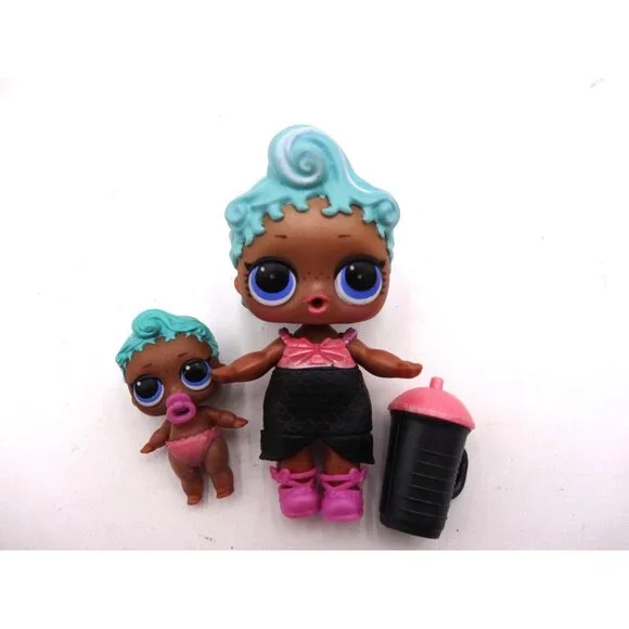 Lol Surprise Precious Dressed &‎ lil Sister Pearl Mermaid Aqua Blue Hair W Cup