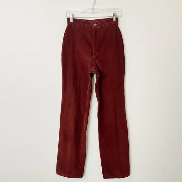 [Vintage] 70s Levi's Rust Brown High Rise Corduroy Flared Bell Bottoms Size 26