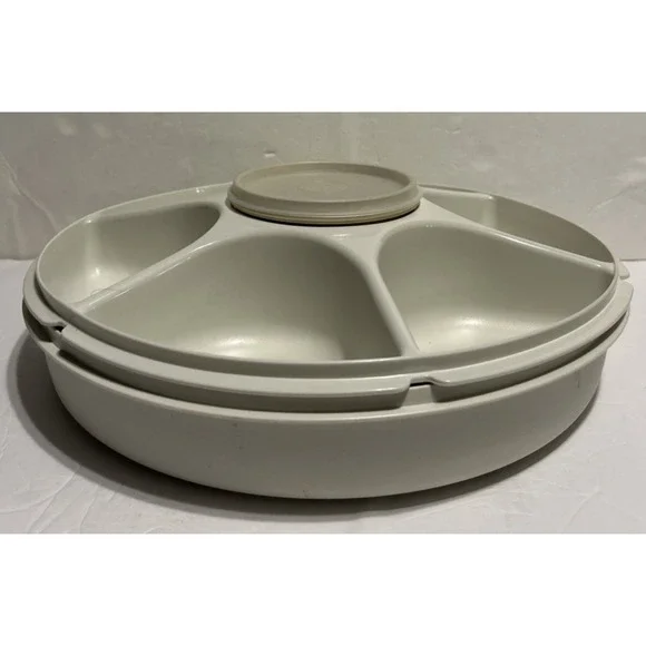 Complete‎ Tupperware (Divided) Veggie PARTY TRAY/ Dip Bowl SET #1665 1666 1667