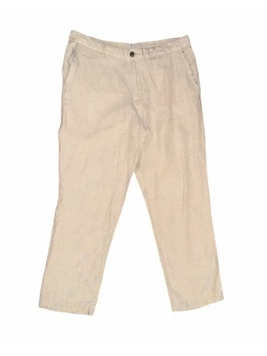 TaSSO ELBA ISLAND Pants Mens 36x30 Beige 100% Linen Lightweight Cool Beach Pool