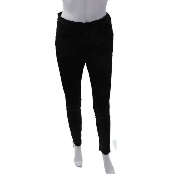 Erin Fetherston Womens Cotton Side Zipped Pocketed Skinny Leg Pants Black Size 4